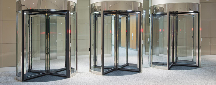 revolving glass turnstiles