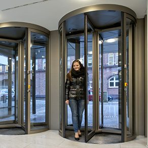 revolving glass turnstiles