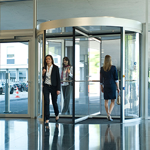 revolving glass turnstiles